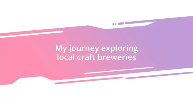 My journey exploring local craft breweries